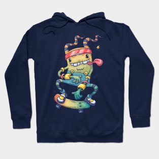 cheerful monster skateboard Hoodie